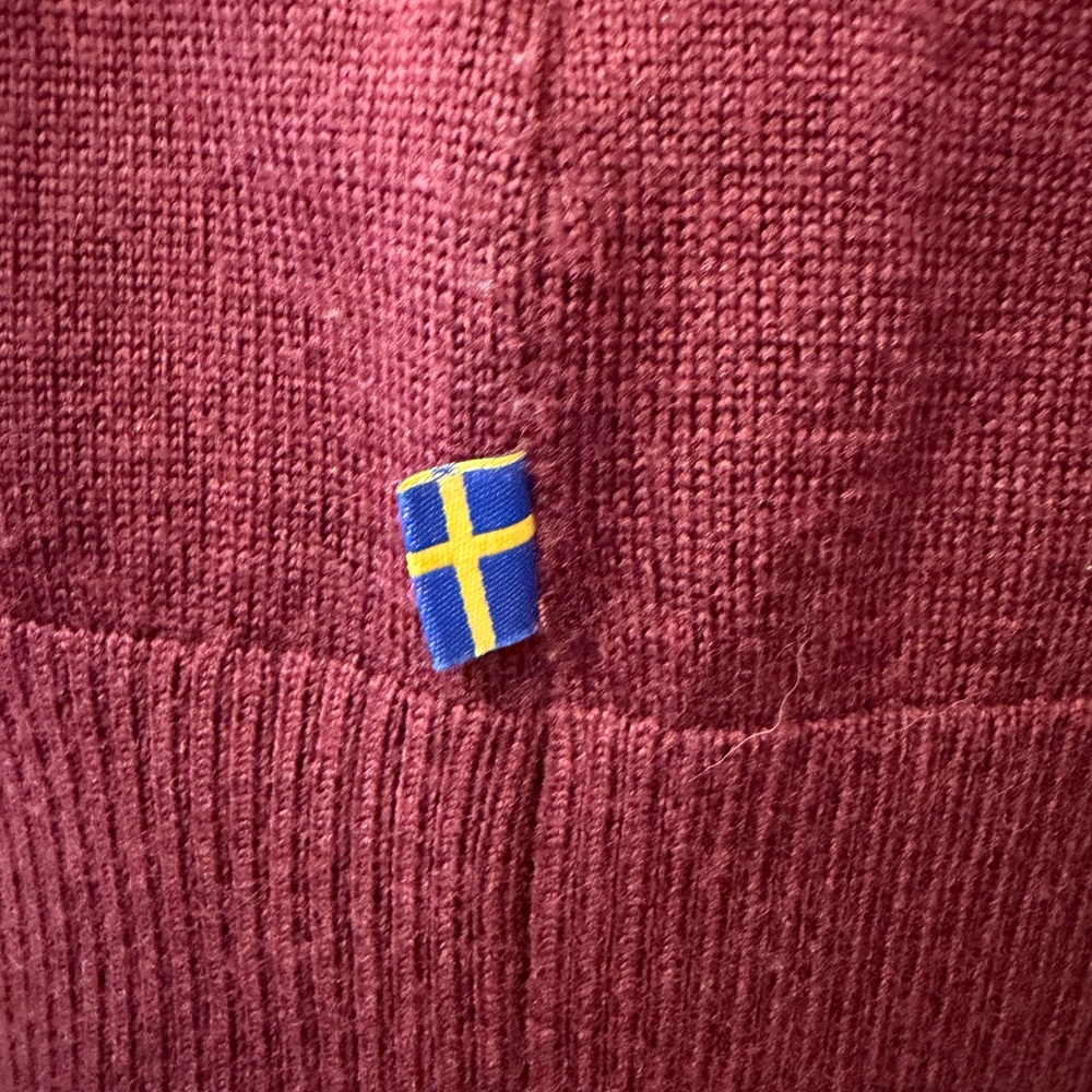 Fjallraven Women's V-Neck Maroon Sweater - Picture 7 of 7